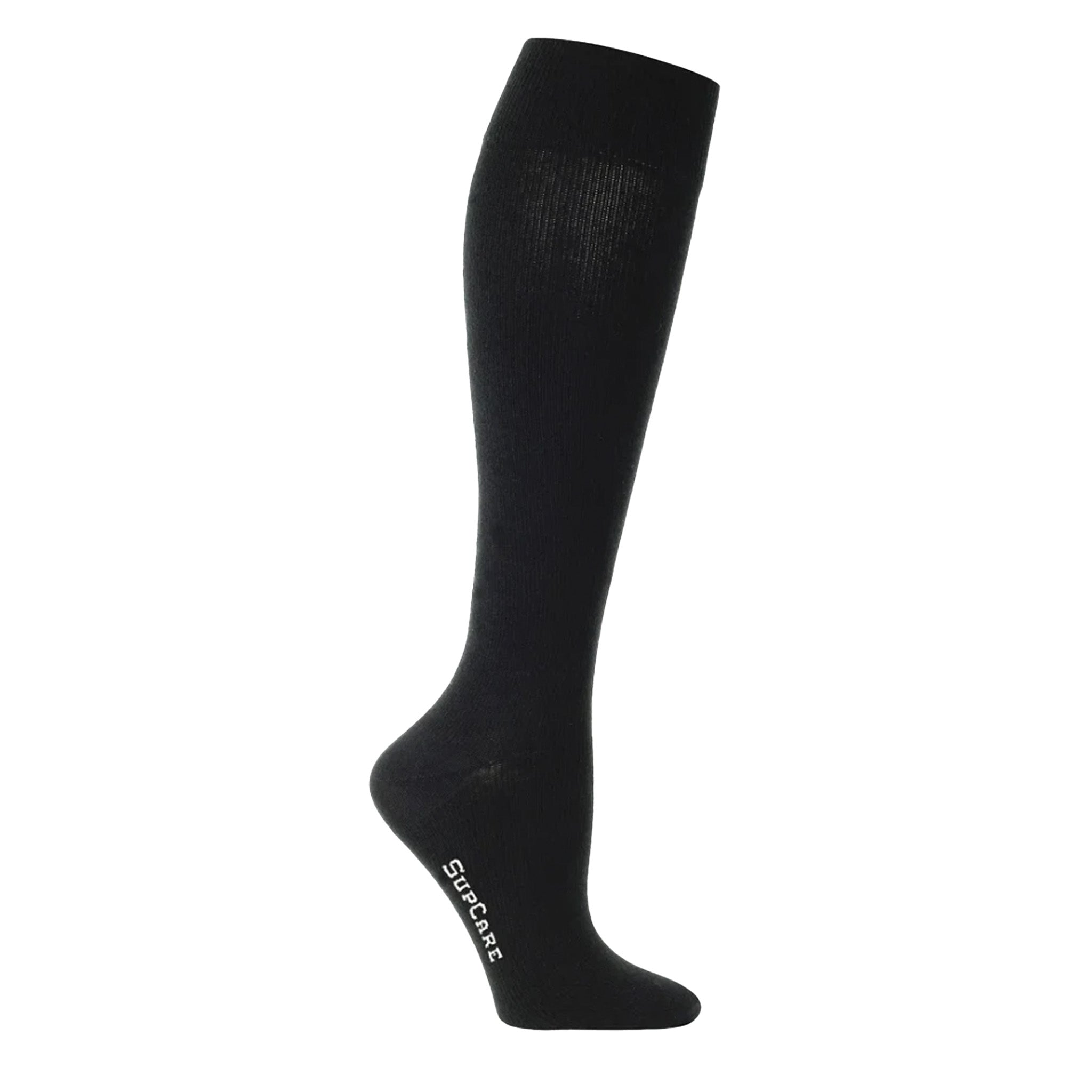 Support socks cotton black for swollen and tired legs 3-pack