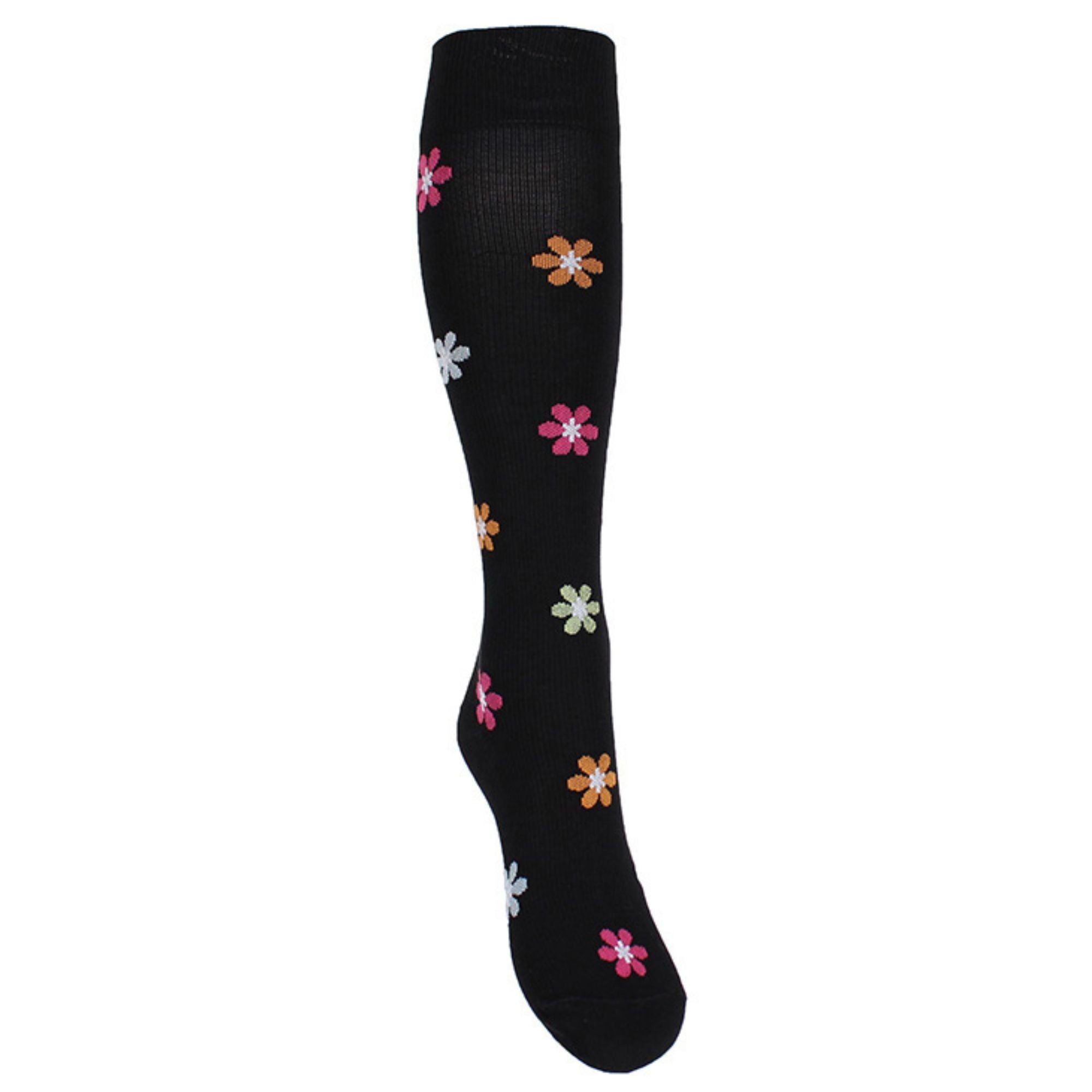 Compression socks flowers, hearts and turquoise for swollen and tired legs 3-pack