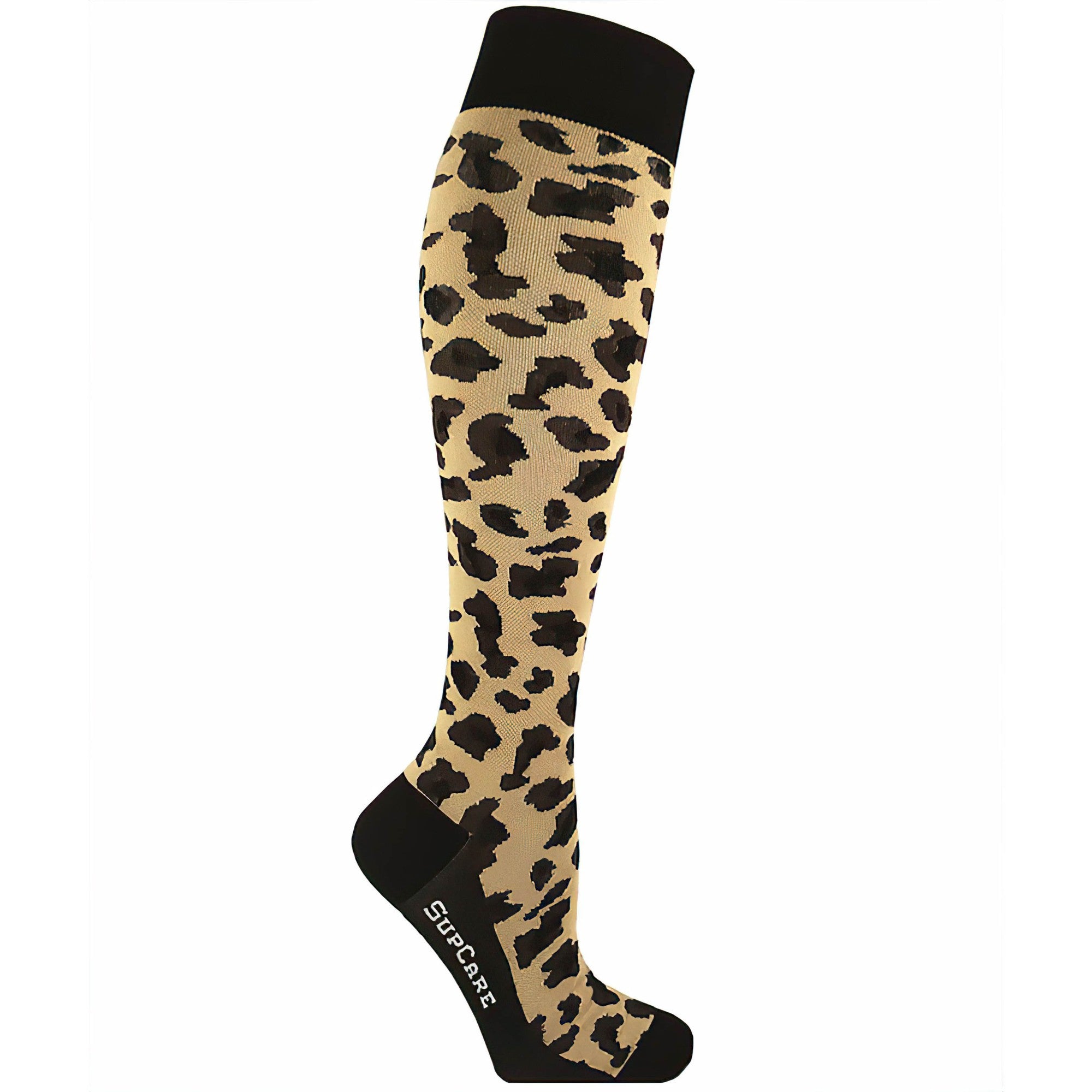 Compression socks leopard, black and zebra for swollen and tired legs 3-pack