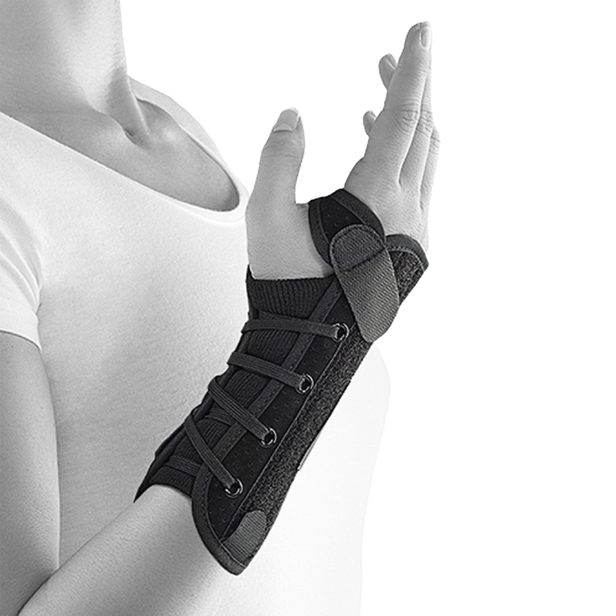 Wrist support Dynamics with splints and lacing for adjustable wrist support