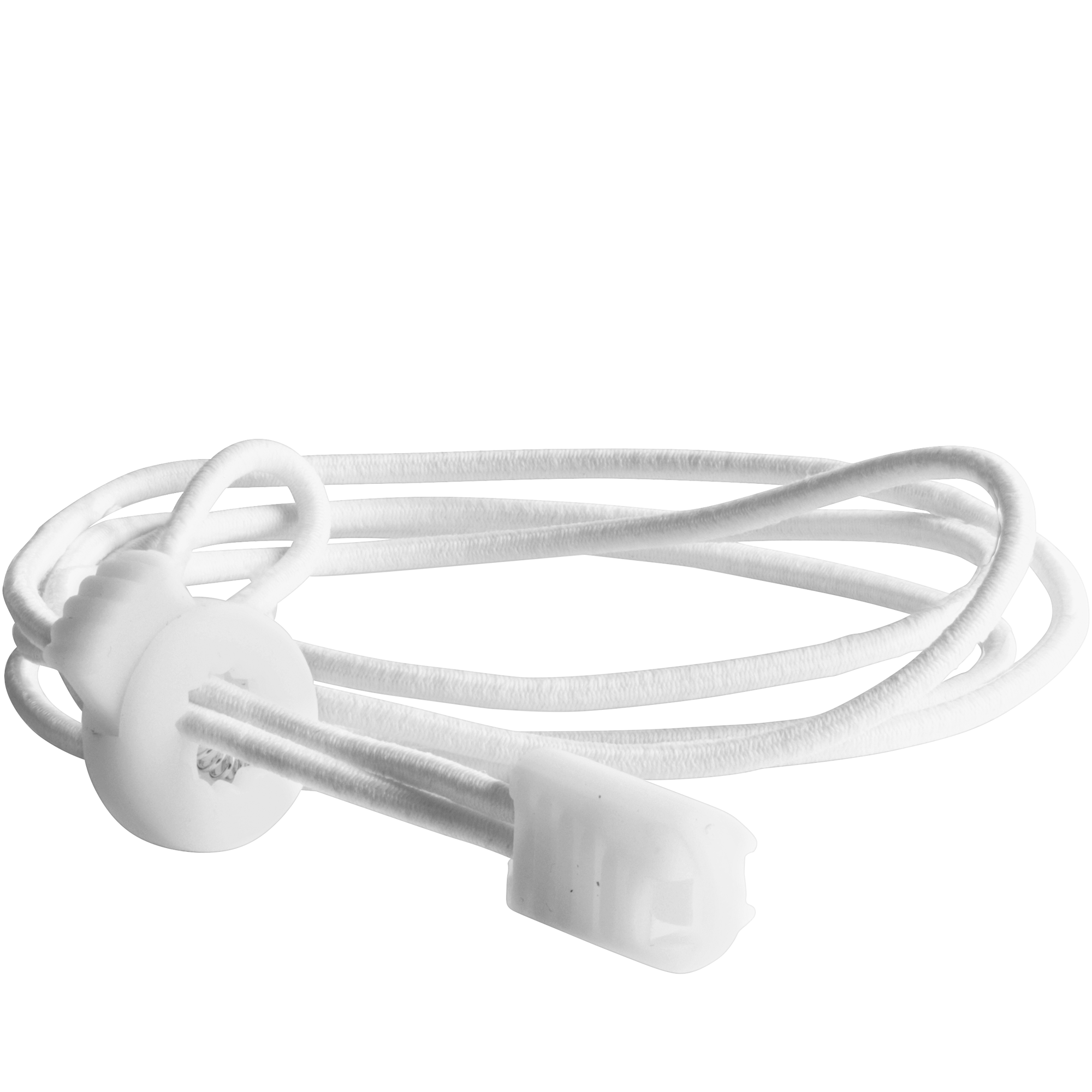 Elastic shoelaces with lock white 3-pack