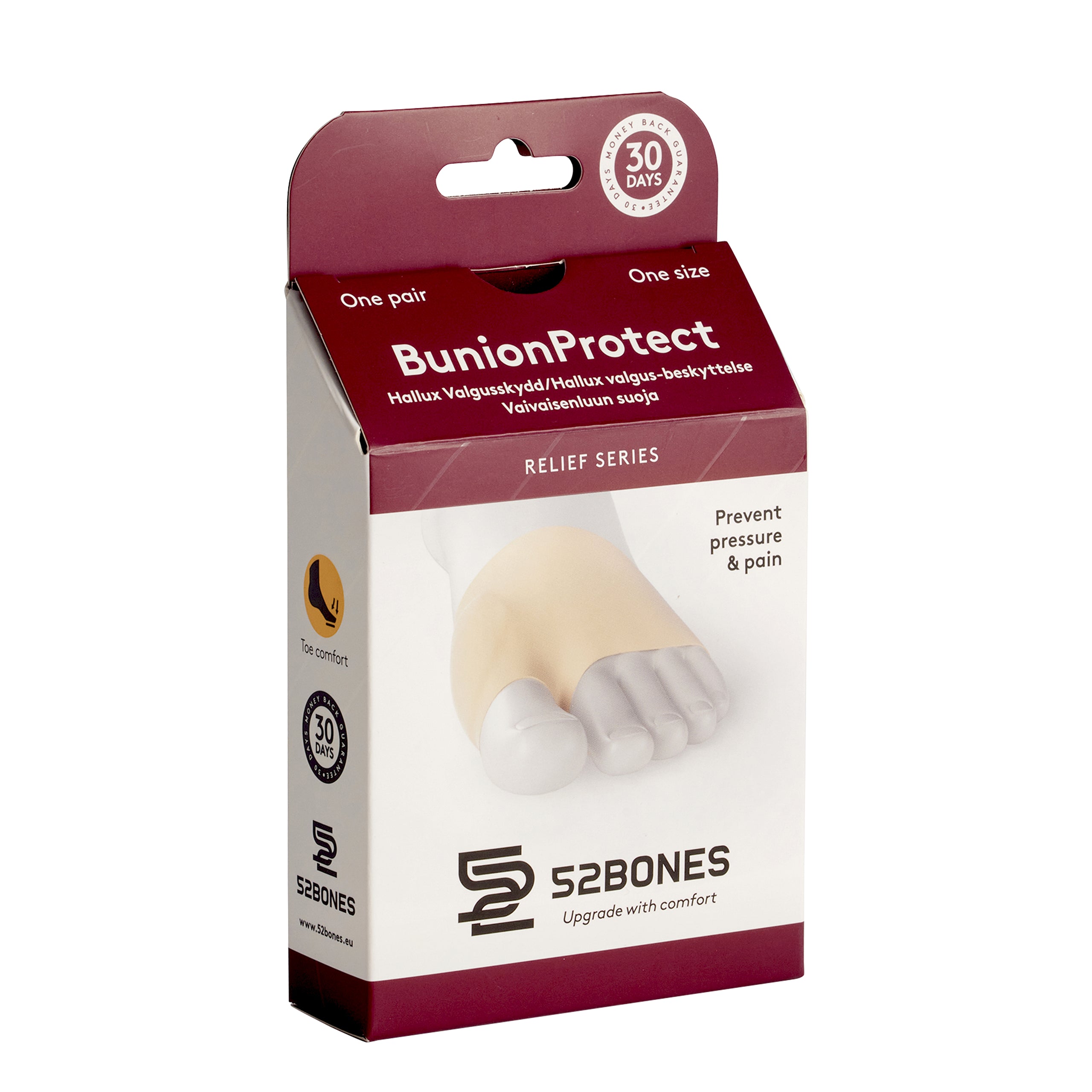 Hallux valgus protector with gel pad for pressure relief of the big toe joint