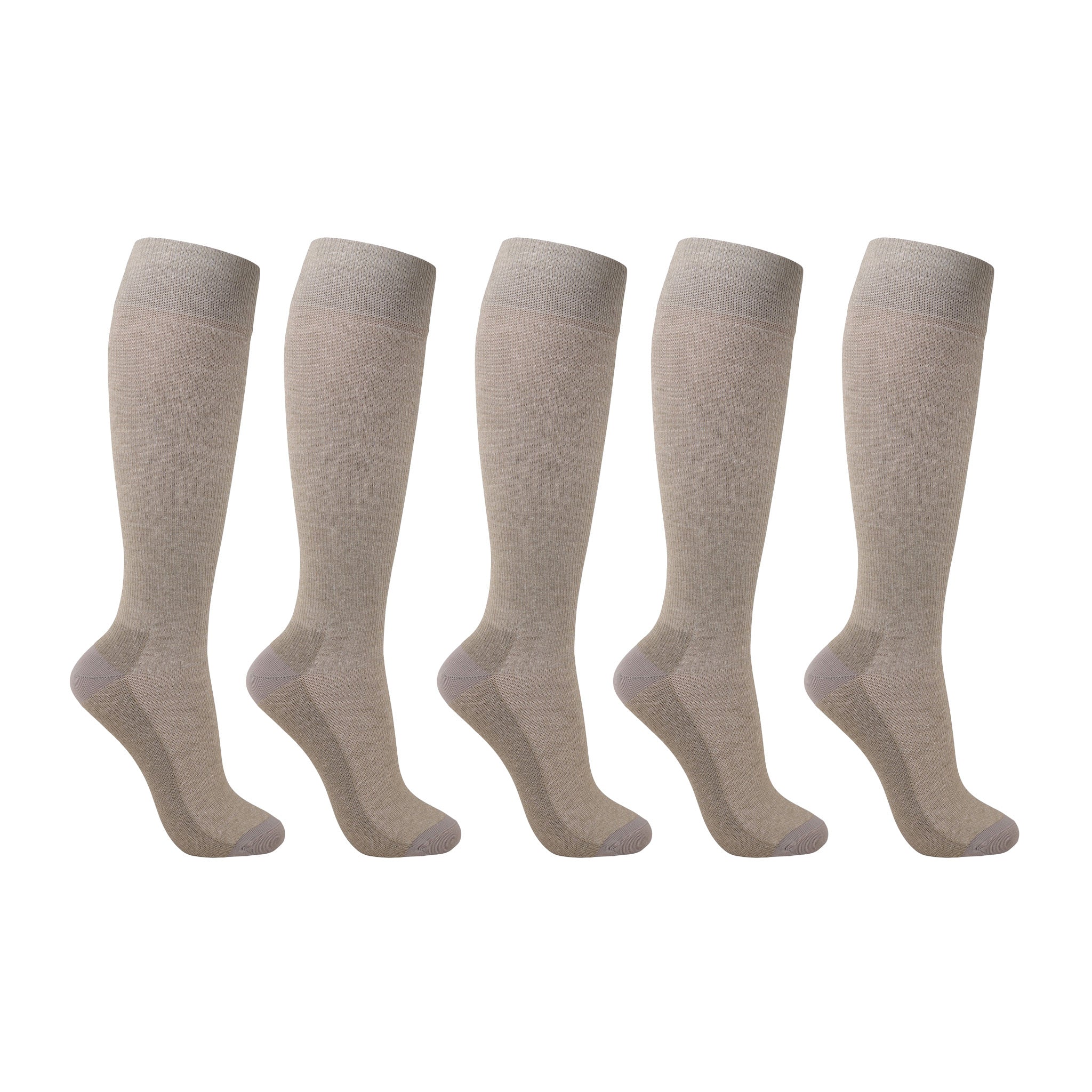 Support socks, natural, for tired and swollen legs, 5-pack