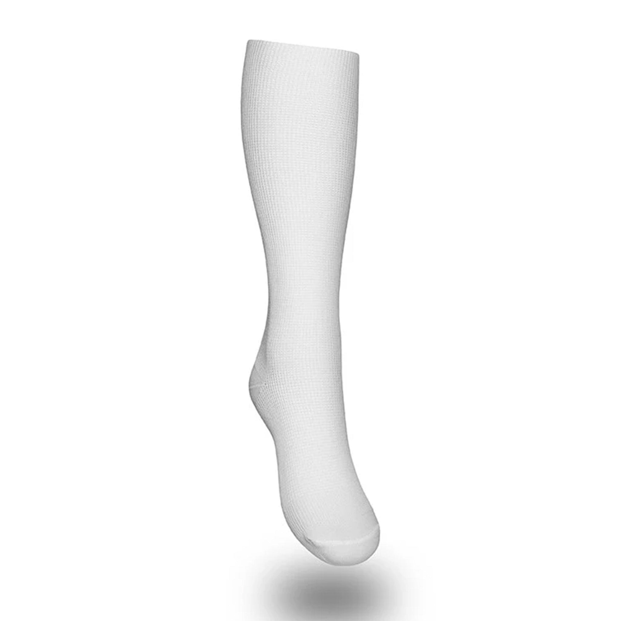 Support stockings extra wide leg width white 5–pack
