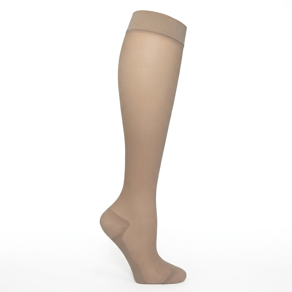 Support stockings extra thin beige for swollen and tired legs
