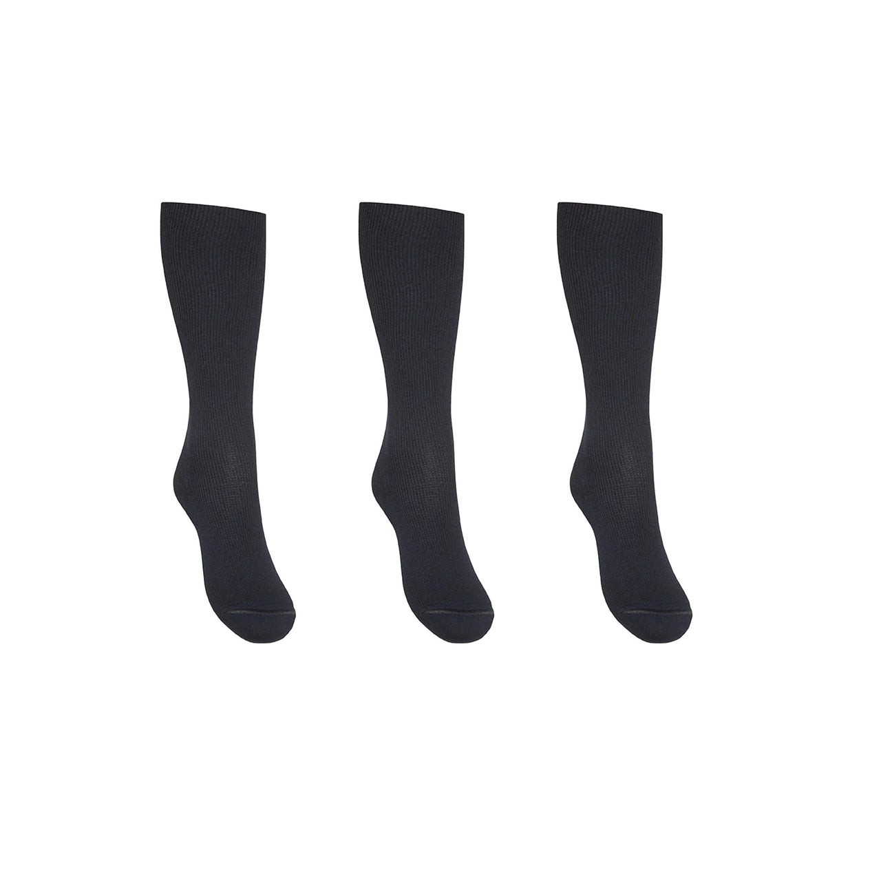 Support stockings extra wide leg width black 3-pack