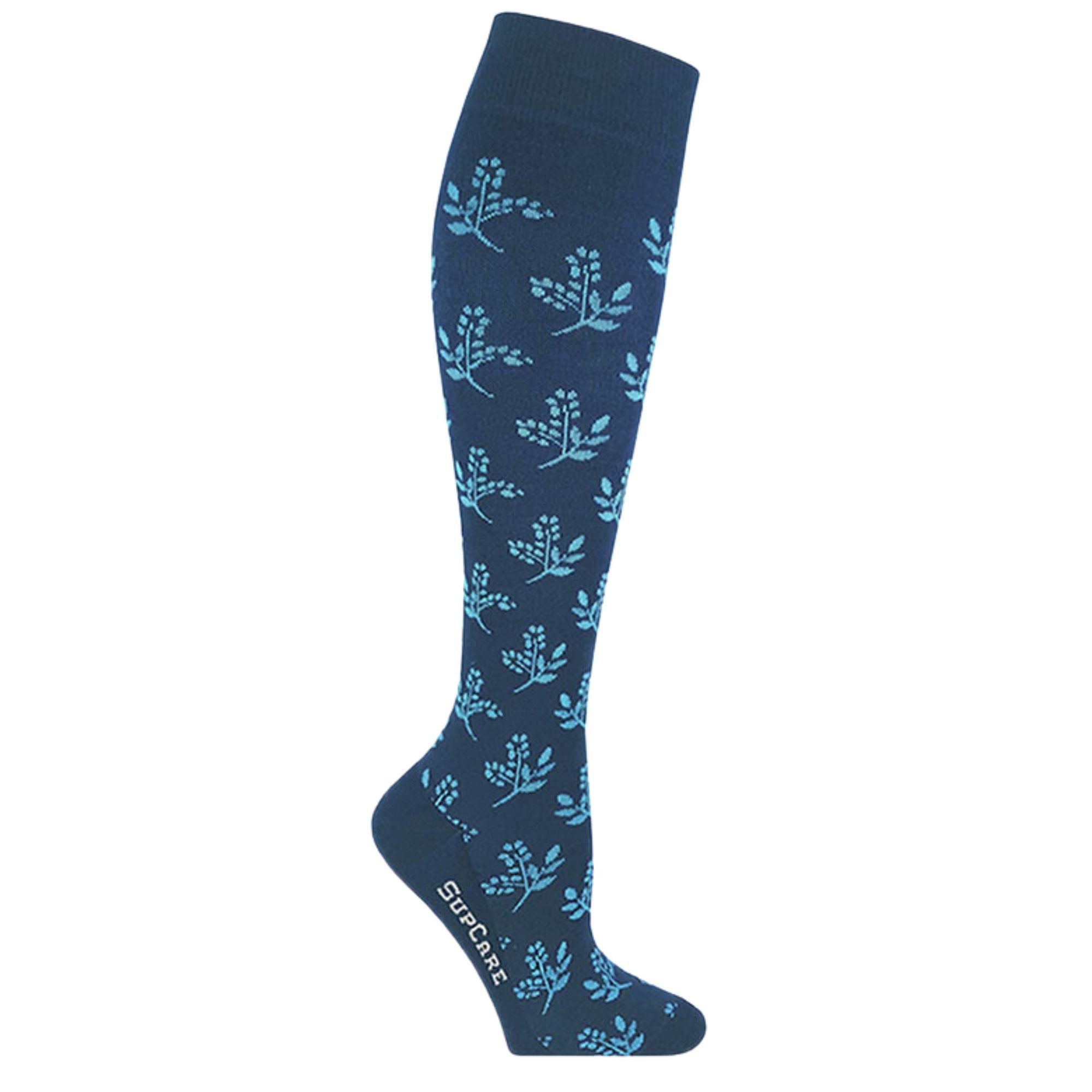 Compression socks flowers, hearts and turquoise for swollen and tired legs 3-pack