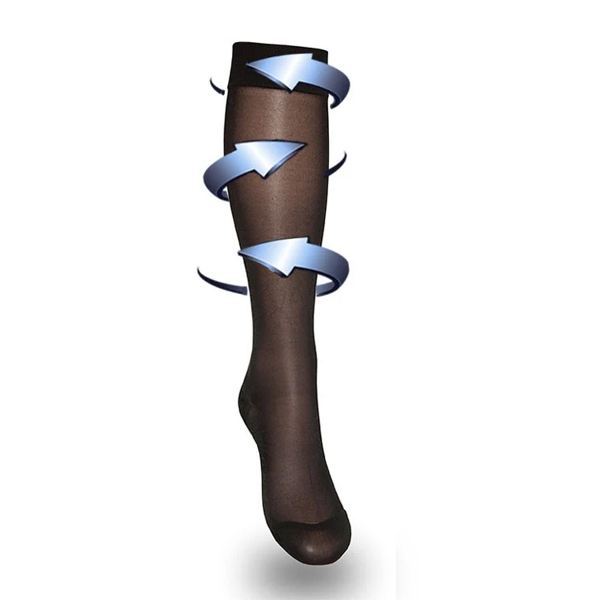 Support stockings 140 den black for tired and swollen legs