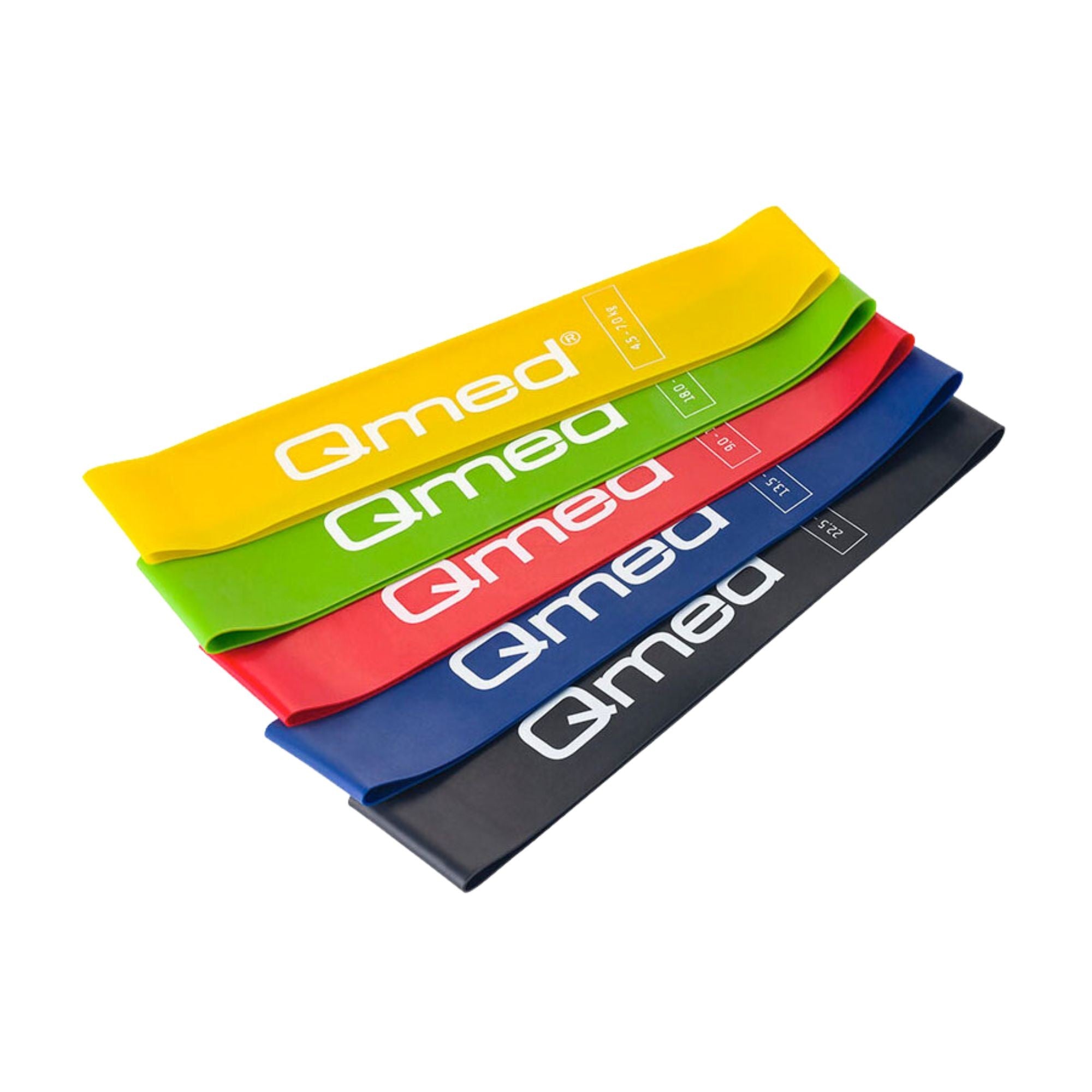 5-pack of exercise bands with different resistances