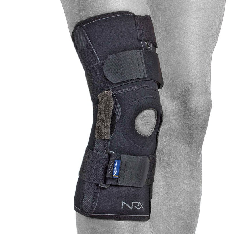 NRX Liga Light warming knee pads with lateral stabilization for ligament injuries