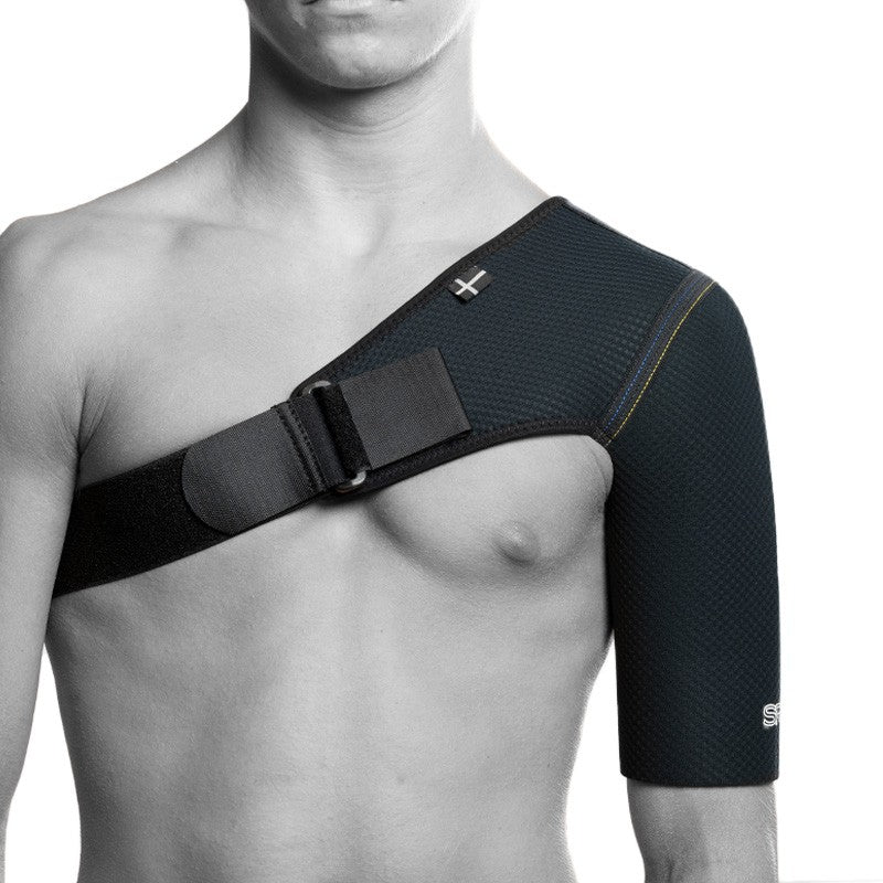 SRX shoulder brace for warmth and stabilization for sore shoulders