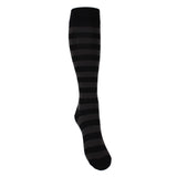Support stockings black-gray striped for swollen and tired legs