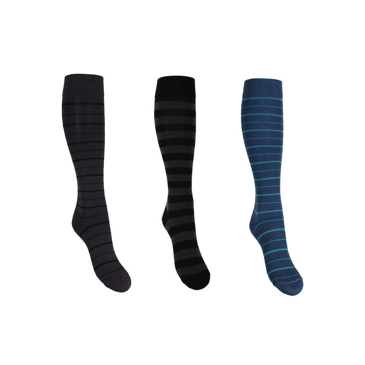 Striped  compression socks for tired and swollen legs 3-pack