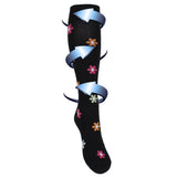 Support stockings floral pattern for swollen and tired legs