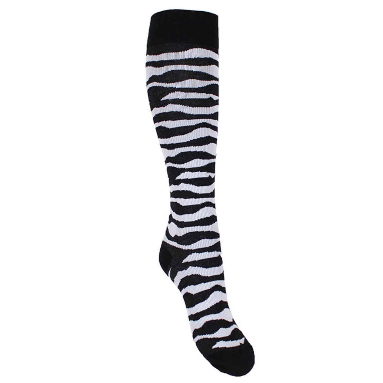 Support socks zebra pattern for swollen and tired legs