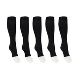 Compression socks with open toe black for swollen and tired legs 5-pack