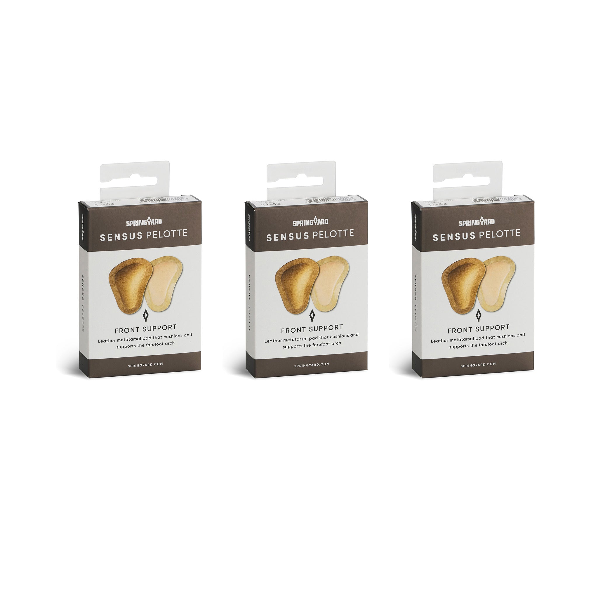 Self-adhesive pads for relieving sunken forefoot arches 3-pack