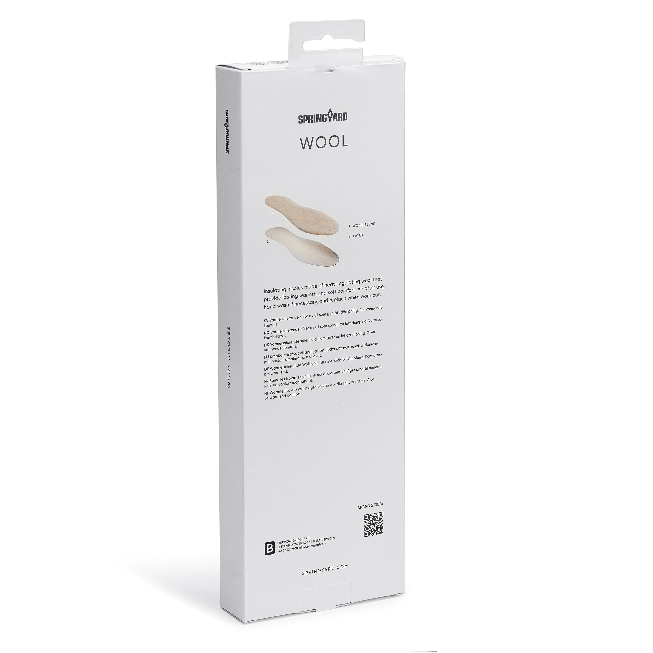 Insole in heat-regulating wool