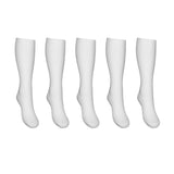Support stockings extra wide leg width white 5–pack
