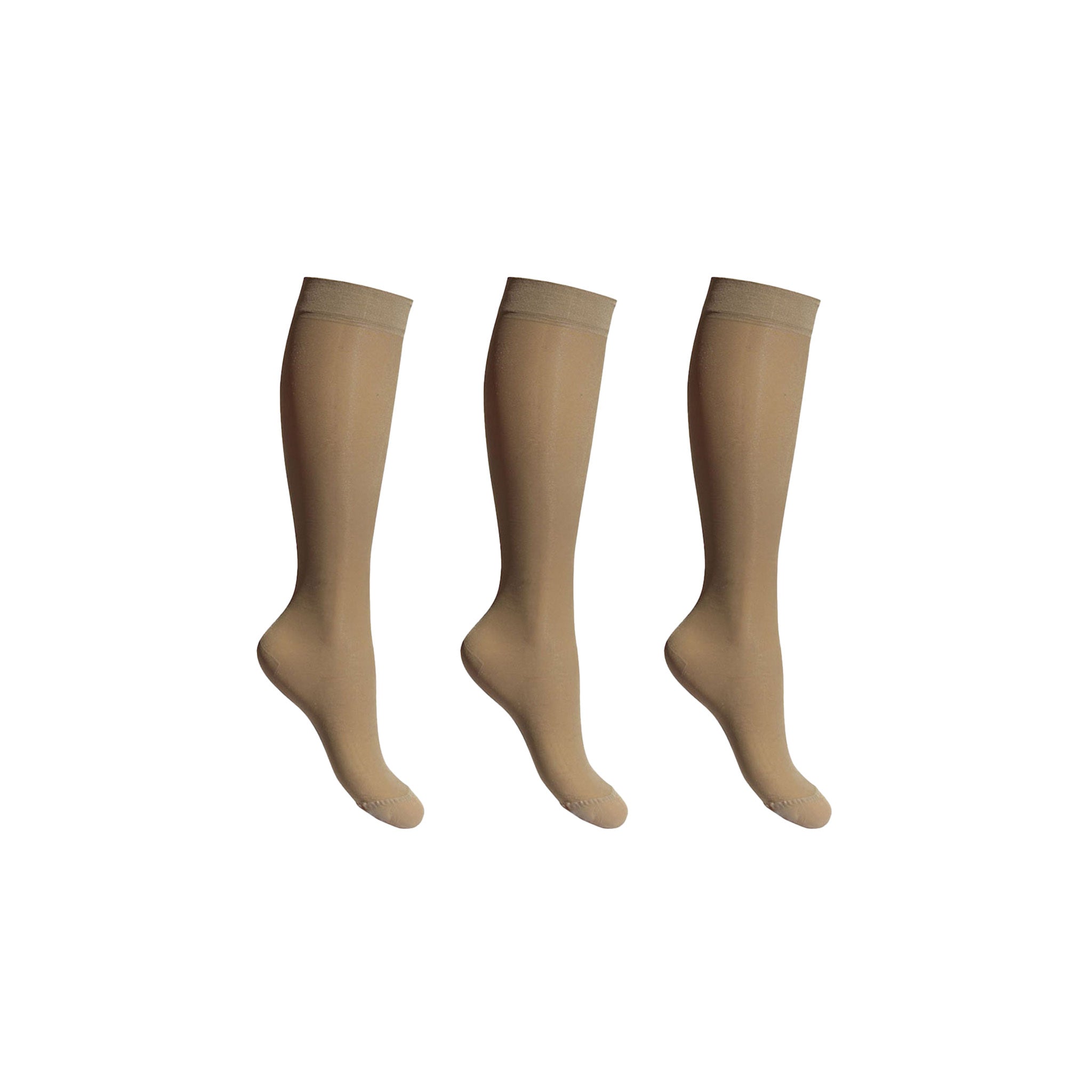 Support socks extra thin beige for swollen and tired legs 3-pack