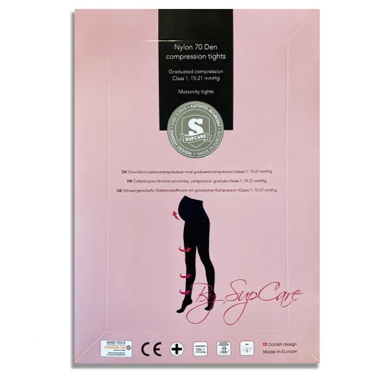 Support tights for pregnant women, black, for reduced swelling and firmer legs
