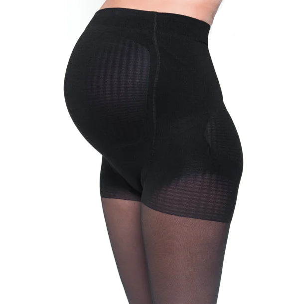 Support tights for pregnant women, black, for reduced swelling and firmer legs