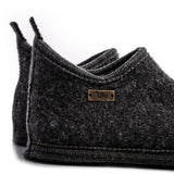 Slippers Wool Cottage dark grey melange