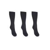 Support stockings extra wide leg width black 3-pack