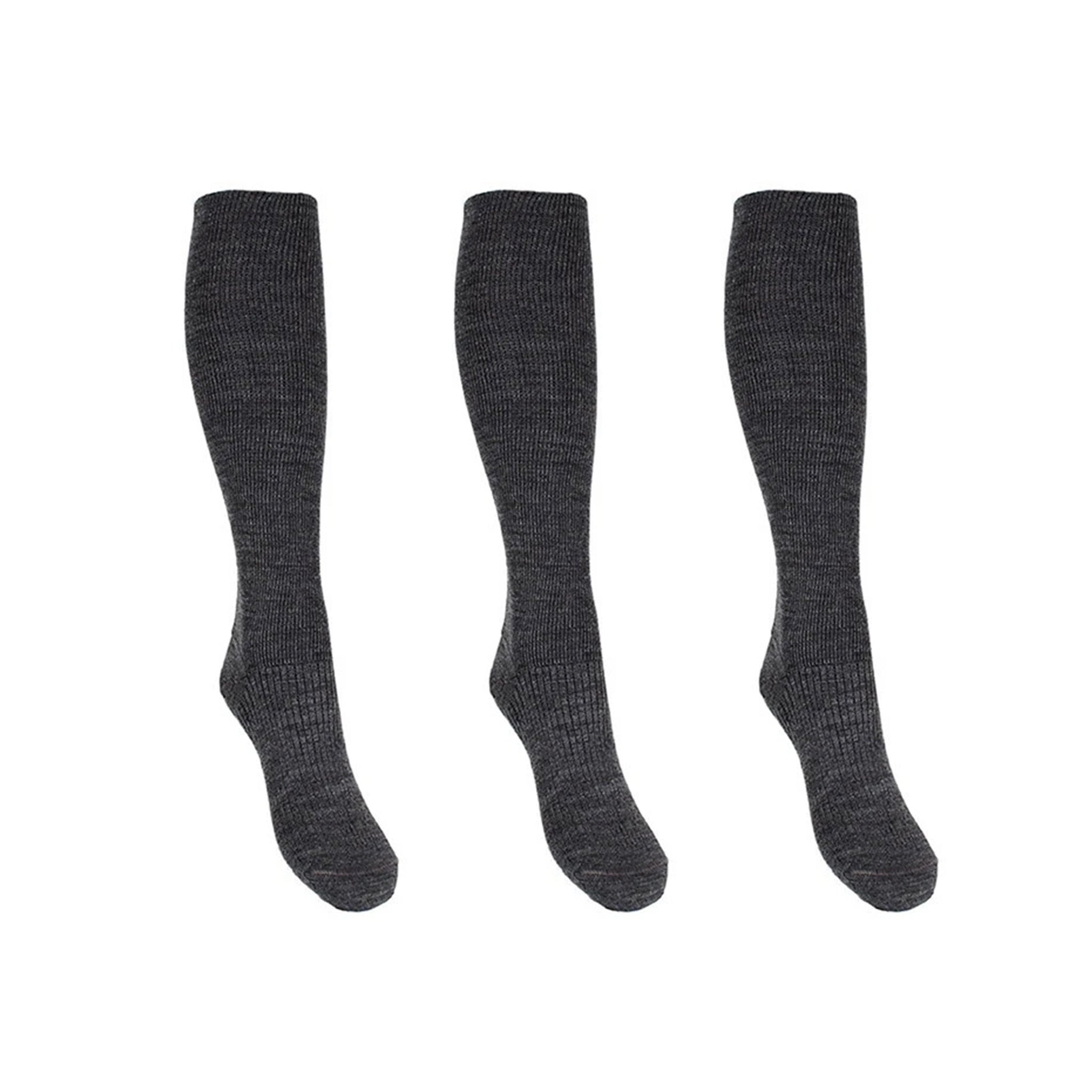 Support socks merino wool grey for walking and hiking 3–pack