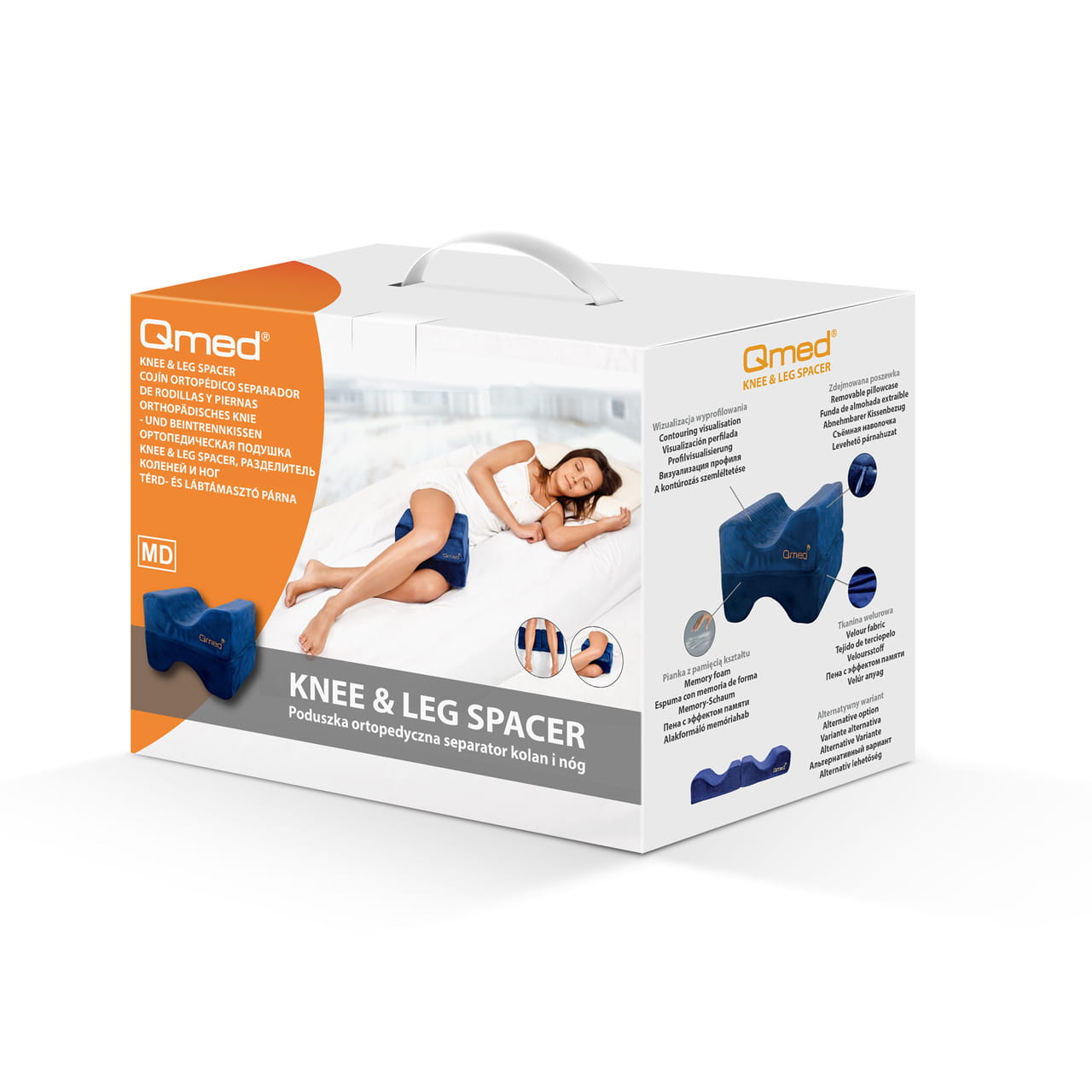 Knee pad that supports legs and hips when lying on your side or back