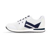 Eikon orthopedic men's shoe for stability and comfort in white/blue