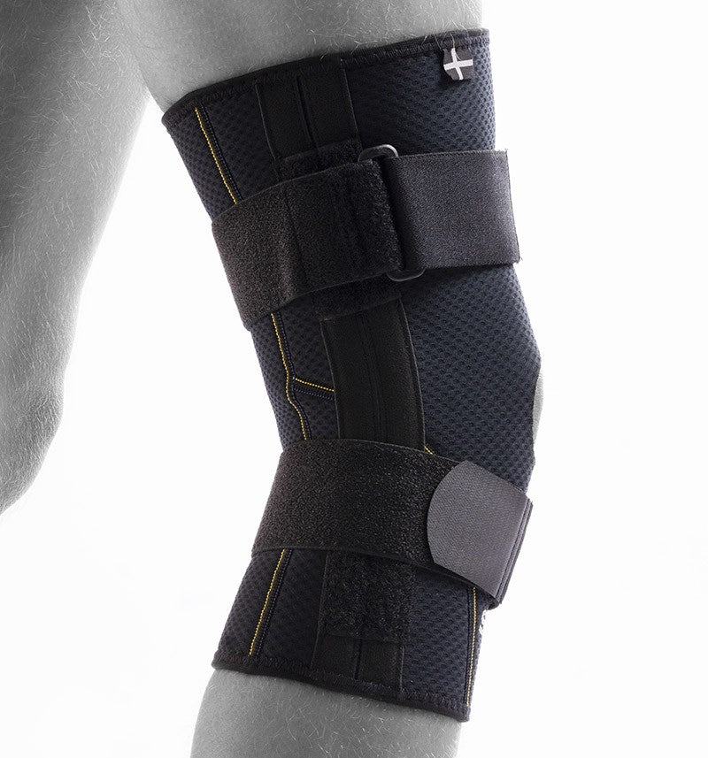 SRX knee protector with coil springs for stability and support of the knee joint