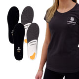 2-pack TrainTech sports insoles for running and training, with a training shirt included