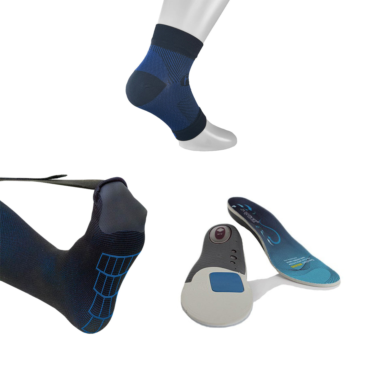 Complete kit for heel spurs with compression sock, insole & night splint