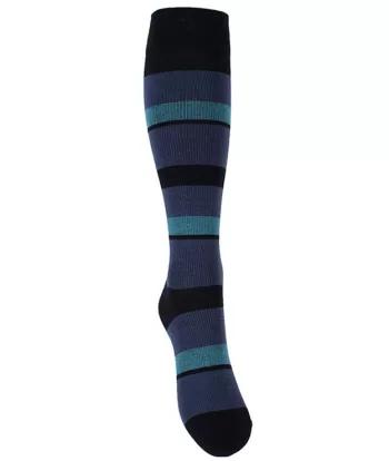 Stützstrümpfe mit Kompression - Schwarz-Blau-Gestreift