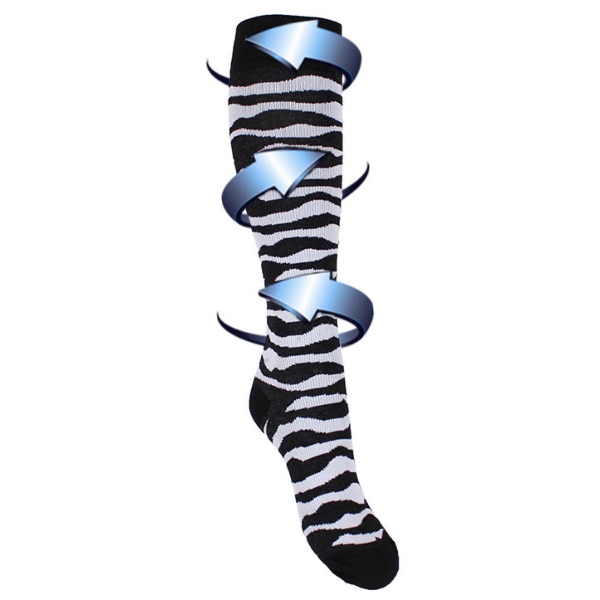 Stützstrümpfe mit Kompression - Zebra-Muster