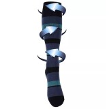Stützstrümpfe mit Kompression - Schwarz-Blau-Gestreift